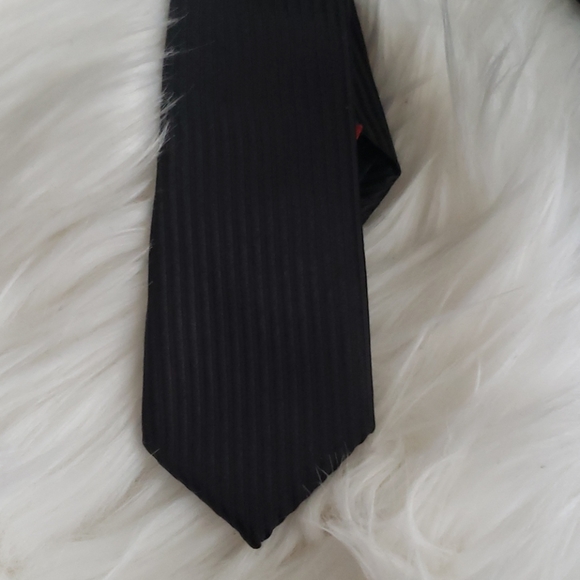 Alfani Extreme Skinny Black Patterned Neck Tie - Picture 2 of 3